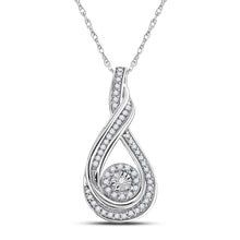 Load image into Gallery viewer, Radiant Elegance: 10kt White Gold Womens Round Diamond Fashion Pendant 1/4 Cttw Top view from the 10Kt White Gold Womens Round Diamond Fashion Pendant 1 4 Cttwpin288807 collection by Splendid Jewellery