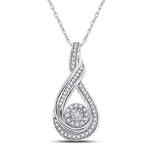 Diamond Fashion Pendant | 10kt White Gold Womens Round Diamond Fashion Pendant 1/4 Cttw | Splendid Jewellery GND