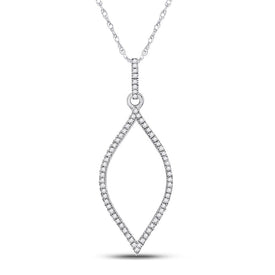 Enchanting Brilliance: 10kt White Gold Diamond Pendant Top view from the 10Kt White Gold Womens Round Diamond Oblong Oval Dangle Earrings 1 5 Cttwpin203361 collection by Splendid Jewellery