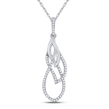 Load image into Gallery viewer, Enchanting White Gold Diamond Pendant - A Timeless Symbol of Elegance and Romance Top view from the 10Kt White Gold Womens Round Diamond Fashion Pendant 1 6 Cttwpin69409 collection by Splendid Jewellery