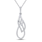 Enchanting White Gold Diamond Pendant - A Timeless Symbol of Elegance and Romance Top view from the 10Kt White Gold Womens Round Diamond Fashion Pendant 1 6 Cttwpin69409 collection by Splendid Jewellery