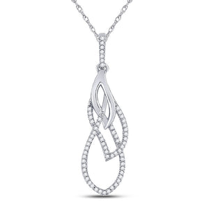 Diamond Fashion Pendant | 10kt White Gold Womens Round Diamond Fashion Pendant 1/6 Cttw | Splendid Jewellery GND