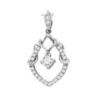 10kt White Gold Diamond Framed Solitaire Pendant - Timeless Elegance and Radiant Brilliance Top view from the 10Kt White Gold Womens Round Diamond Framed Solitaire Pendant 1 4 Cttwpin228550 collection by Splendid Jewellery
