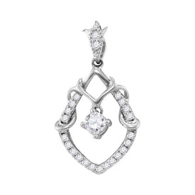 10kt White Gold Diamond Framed Solitaire Pendant - Timeless Elegance and Radiant Brilliance Top view from the 10Kt White Gold Womens Round Diamond Framed Solitaire Pendant 1 4 Cttwpin228550 collection by Splendid Jewellery