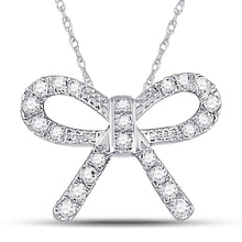 Load image into Gallery viewer, Eternal Love Diamond Knot Bow Pendant Necklace  Top View from Splendid Jewellery