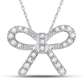 Eternal Love Diamond Knot Bow Pendant Necklace  Top View from Splendid Jewellery