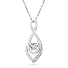 10kt White Gold Teardrop Diamond Swirl Pendant | Splendid Jewellery  Top View from Splendid Jewellery