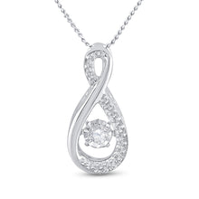 Load image into Gallery viewer, Enchanting Sparkle Teardrop Diamond Pendant | 10kt White Gold 1/20 Cttw | Splendid Jewellery Top view from the 10Kt White Gold Womens Round Diamond Moving Twinkle Teardrop Pendant 1 20 Cttwpin221005 collection by Splendid Jewellery