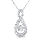 Enchanting Sparkle Teardrop Diamond Pendant | 10kt White Gold 1/20 Cttw | Splendid Jewellery Top view from the 10Kt White Gold Womens Round Diamond Moving Twinkle Teardrop Pendant 1 20 Cttwpin221005 collection by Splendid Jewellery