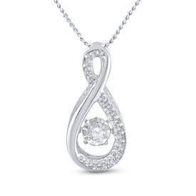 Enchanting Sparkle Teardrop Diamond Pendant | 10kt White Gold 1/20 Cttw | Splendid Jewellery Top view from the 10Kt White Gold Womens Round Diamond Moving Twinkle Teardrop Pendant 1 20 Cttwpin221005 collection by Splendid Jewellery