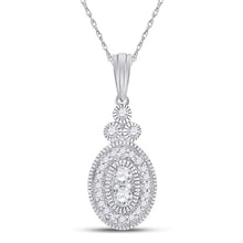 Load image into Gallery viewer, Enchanting Love Story Diamond Pendant Top view from the 10Kt White Gold Womens Round Diamond Oval Pendant 1 5 Cttwpin285545 collection by Splendid Jewellery