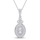 Enchanting Love Story Diamond Pendant Top view from the 10Kt White Gold Womens Round Diamond Oval Pendant 1 5 Cttwpin285545 collection by Splendid Jewellery