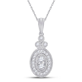 Enchanting Love Story Diamond Pendant Top view from the 10Kt White Gold Womens Round Diamond Oval Pendant 1 5 Cttwpin285545 collection by Splendid Jewellery