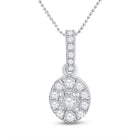 Radiant Brilliance: 10kt White Gold Womens Round Diamond Oval Pendant Top view from the 10Kt White Gold Womens Round Diamond Oval Pendant 1 5 Cttwpin288283 collection by Splendid Jewellery
