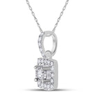 Captivating Brilliance: 10kt White Gold Womens Round Diamond Square Pendant Side view from the 10Kt White Gold Womens Round Diamond Square Pendant 1 6 Cttwpin288250 collection by Splendid Jewellery
