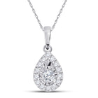 Enchanting Diamond Elegance Pendant Top view from the 10Kt White Gold Womens Round Diamond Teardrop Pendant 1 6 Cttwpin284075 collection by Splendid Jewellery