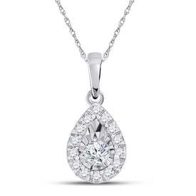 Enchanting Diamond Elegance Pendant Top view from the 10Kt White Gold Womens Round Diamond Teardrop Pendant 1 6 Cttwpin284075 collection by Splendid Jewellery