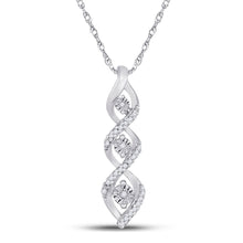 Load image into Gallery viewer, Captivating Diamond Elegance Pendant Top view from the 10Kt White Gold Womens Round Diamond Twist Fashion Pendant 1 10 Cttwpin284021 collection by Splendid Jewellery