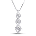 Captivating Diamond Elegance Pendant Top view from the 10Kt White Gold Womens Round Diamond Twist Fashion Pendant 1 10 Cttwpin284021 collection by Splendid Jewellery