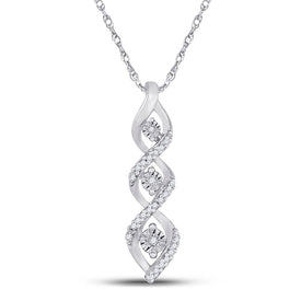 Captivating Diamond Elegance Pendant Top view from the 10Kt White Gold Womens Round Diamond Twist Fashion Pendant 1 10 Cttwpin284021 collection by Splendid Jewellery