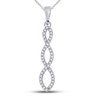Captivating Radiance: 10kt White Gold Round Diamond Twist Fashion Pendant 1/8 Cttw Top view from the 10Kt White Gold Womens Round Diamond Twist Fashion Pendant 1 8 Cttwpin39824 collection by Splendid Jewellery