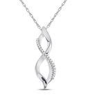 Eternal Love Diamond Twist Pendant Top view from the 10Kt White Gold Womens Round Diamond Twist Infinity Pendant 1 12 Cttwpin288820 collection by Splendid Jewellery