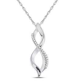 Eternal Love Diamond Twist Pendant Top view from the 10Kt White Gold Womens Round Diamond Twist Infinity Pendant 1 12 Cttwpin288820 collection by Splendid Jewellery