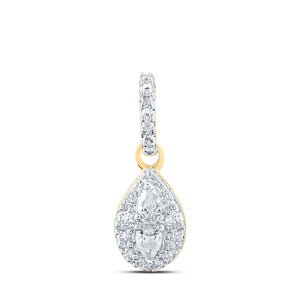 Diamond Fashion Pendant | 10kt Yellow Gold Womens Pear Diamond Fashion Pendant 1/6 Cttw | Splendid Jewellery GND