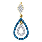 Enchanting Blue Diamond Teardrop Pendant  Top View from Splendid Jewellery