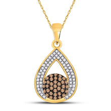 Load image into Gallery viewer, Captivating Brown Diamond Teardrop Cluster Pendant  Top View from Splendid Jewellery