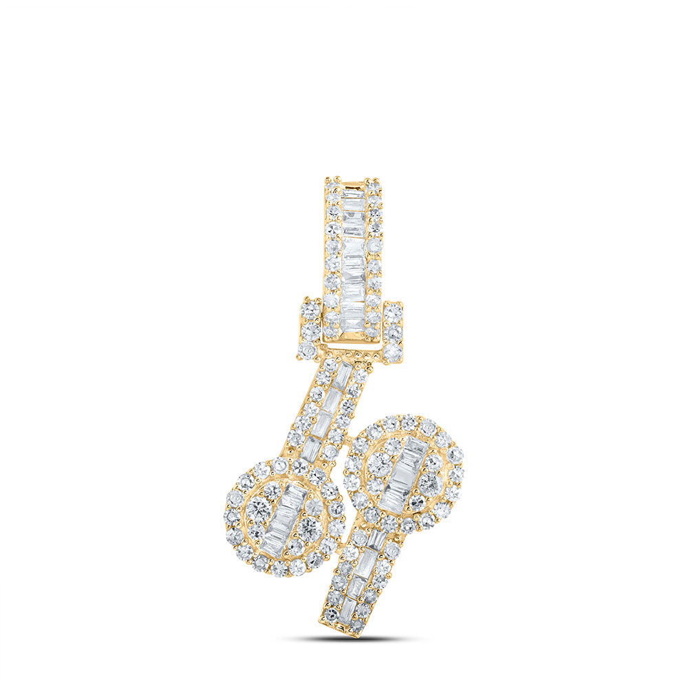 Diamond Fashion Pendant | 10kt Yellow Gold Womens Round Diamond Circle Cuff Pendant 5/8 Cttw | Splendid Jewellery GND