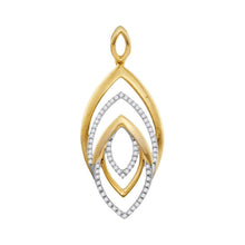 Load image into Gallery viewer, Radiant Geometry: 10kt Yellow Gold Diamond Oval Pendant 1/5 Cttw  Top View from Splendid Jewellery