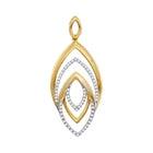 Radiant Geometry: 10kt Yellow Gold Diamond Oval Pendant 1/5 Cttw  Top View from Splendid Jewellery
