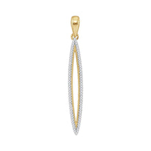 Load image into Gallery viewer, 10kt Yellow Gold Womens Round Diamond Narrow Oval Outline Pendant - Timeless Sparkle  Top View from Splendid Jewellery