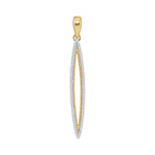 10kt Yellow Gold Womens Round Diamond Narrow Oval Outline Pendant - Timeless Sparkle  Top View from Splendid Jewellery