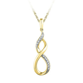 Enchanting Gold Twist Diamond Pendant  Top View from Splendid Jewellery