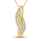 Radiant Gold and Diamond Vertical Woven Strand Pendant  Top View from Splendid Jewellery