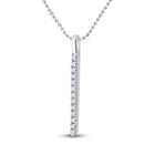 Radiant Brilliance: 14kt White Gold Diamond Bar Pendant - Side View