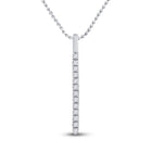 Radiant Brilliance: 14kt White Gold Diamond Bar Pendant - Top View