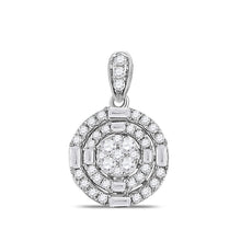 Load image into Gallery viewer, 14kt White Gold Dazzling Diamond Cluster Pendant - Top View
