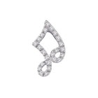 Melody of Elegance: 14kt White Gold Womens Round Diamond Half Note Music Pendant  Top View from Splendid Jewellery
