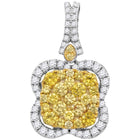 Radiant Sunburst Yellow Diamond Pendant  Top View from Splendid Jewellery
