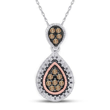 Load image into Gallery viewer, Brown Diamond Teardrop Cluster Pendant - A Captivating Elegance  Top View from Splendid Jewellery