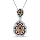 Brown Diamond Teardrop Cluster Pendant - A Captivating Elegance  Top View from Splendid Jewellery