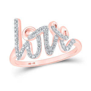 Diamond Fashion Ring | 10kt Rose Gold Womens Round Diamond Love Fashion Ring 1/5 Cttw | Splendid Jewellery GND