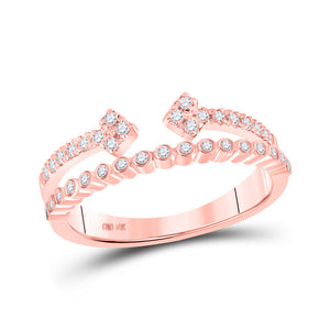 Diamond Fashion Ring | 10kt Rose Gold Womens Round Diamond Modern Fashion Ring 1/4 Cttw | Splendid Jewellery GND