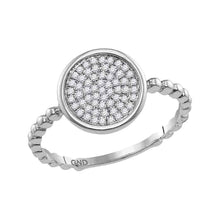 Load image into Gallery viewer, Mesmerizing Circle of Brilliance Diamond Fashion Ring Top view from the 10Kt White Gold Womens Round Diamond Cluster Circle Ring 1 8 Cttwpin221258 collection by Splendid Jewellery