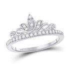 Enchanting Crown Tiara Diamond Fashion Ring Top view from the 10Kt White Gold Womens Round Diamond Crown Tiara Band Ring 1 5 Cttwpin229082 collection by Splendid Jewellery
