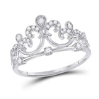 Regal Elegance Diamond Crown Fashion Ring Top view from the 10Kt White Gold Womens Round Diamond Fleur Crown Tiara Fashion Ring 1 5 Cttwpin285717 collection by Splendid Jewellery