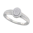 Dazzling Brilliance: 10kt White Gold Oval Diamond Cluster Ring Top View from Splendid Jewellery